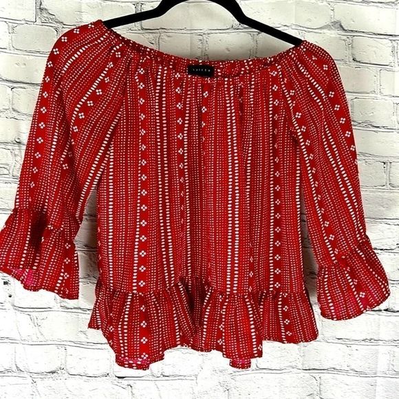 Anthropologie peasant blouse red size extra small - Picture 1 of 8